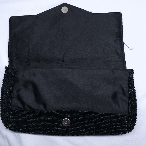 Express Beaded Clutch Geometric Pattern Art Deco Style Satin Lined Evening Purse - Picture 5 of 9